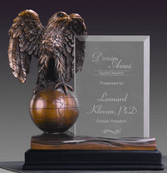 Laser Imprinted Eagle Sculpture on Earth achievement excellence